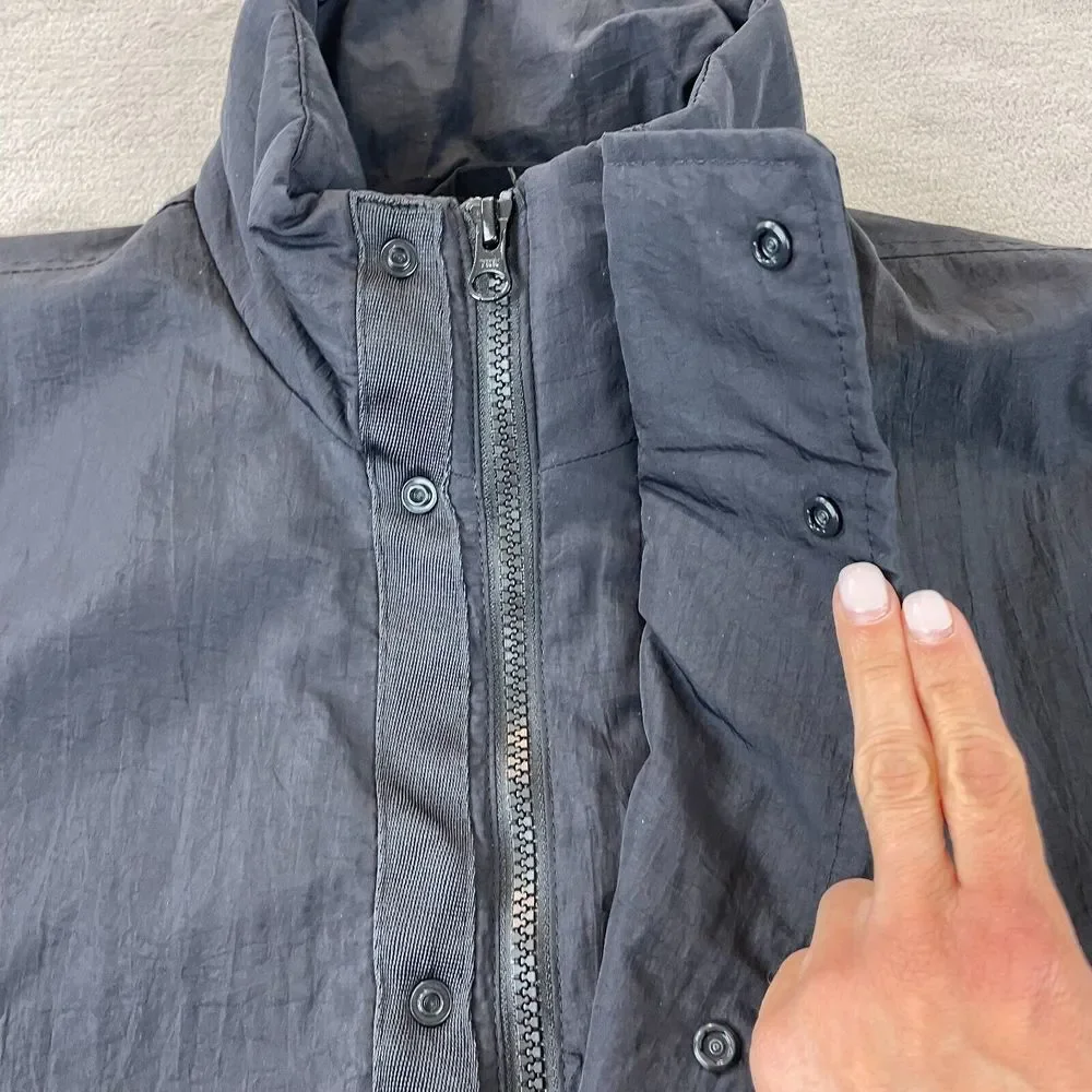 Abercrombie & Fitch Jacket Coat Men Medium Black Wind Water Resistant Nylon $199